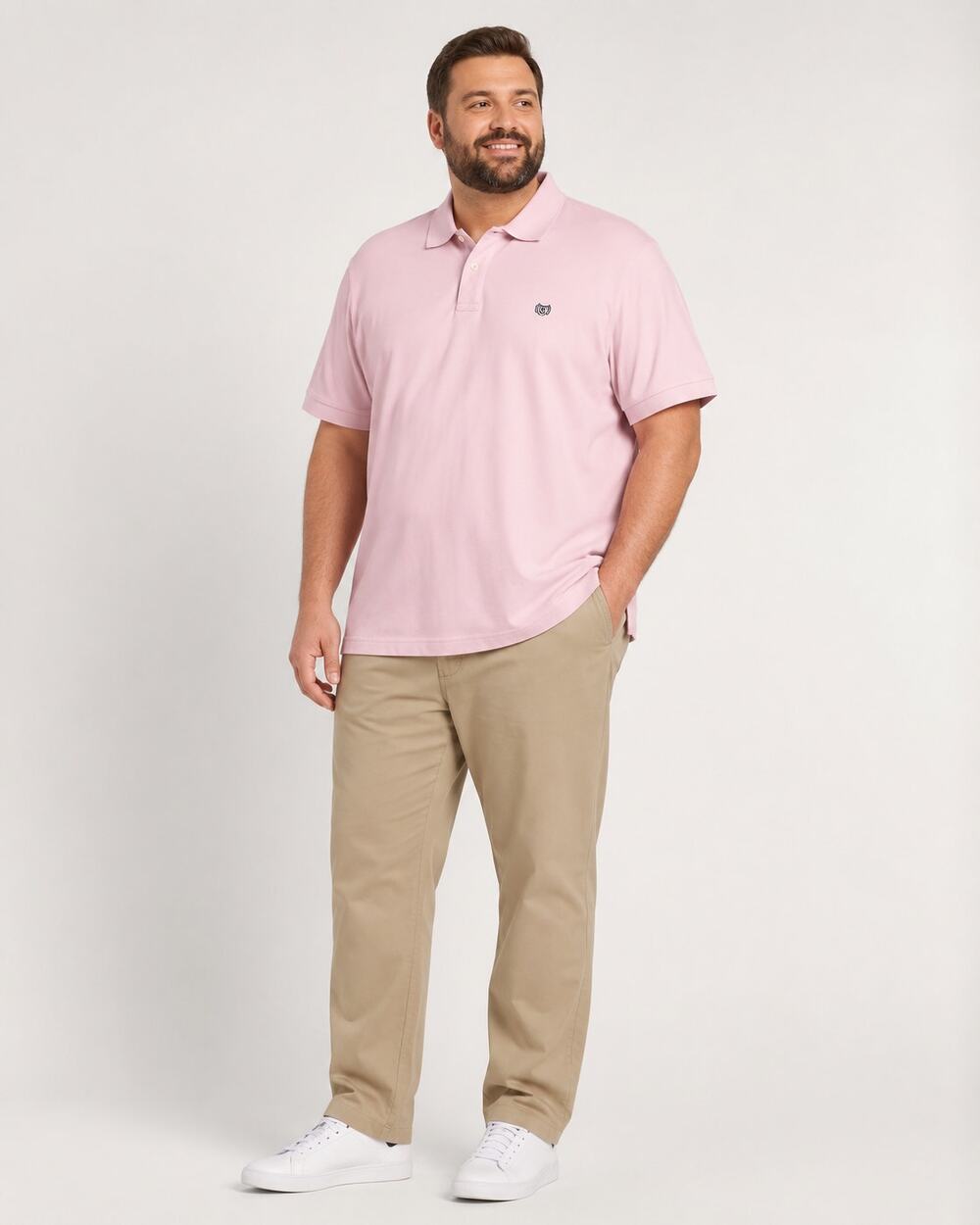 Chaps Everyday Polo Pink Short Sleeve Shirt Men's 2XLT Tall